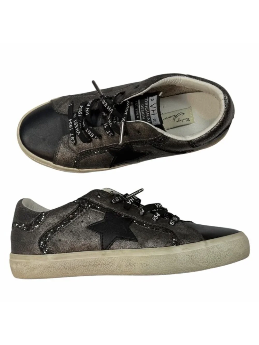 Vintage Havana Sneakers Size 7 Distressed Retro Trainers Shoes Sparkle